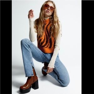 NWT ZARA ZW THE ‘90S SLIM ZW JEANS WITH SPLIT HEM